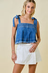 Winning Team Top- Washed Denim