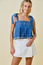 Winning Team Top- Washed Denim