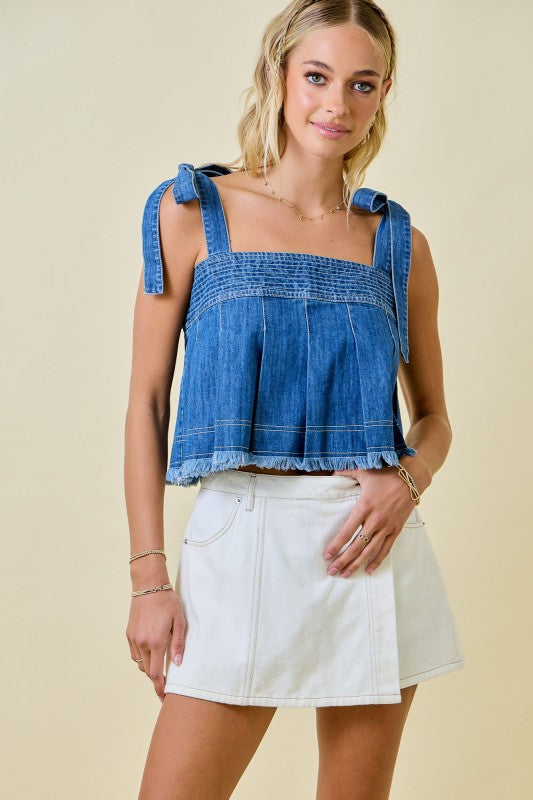 Winning Team Top- Washed Denim