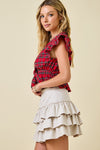 Top- Red Multi