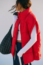 In A Bubble Puffer Vest- Winterberry