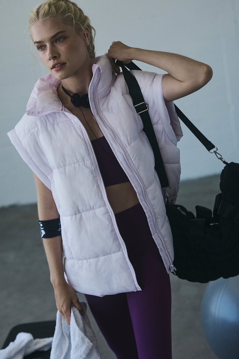 In A Bubble Puffer Vest- Rose Quartz