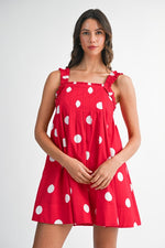 Polka Dot It Dress- Red