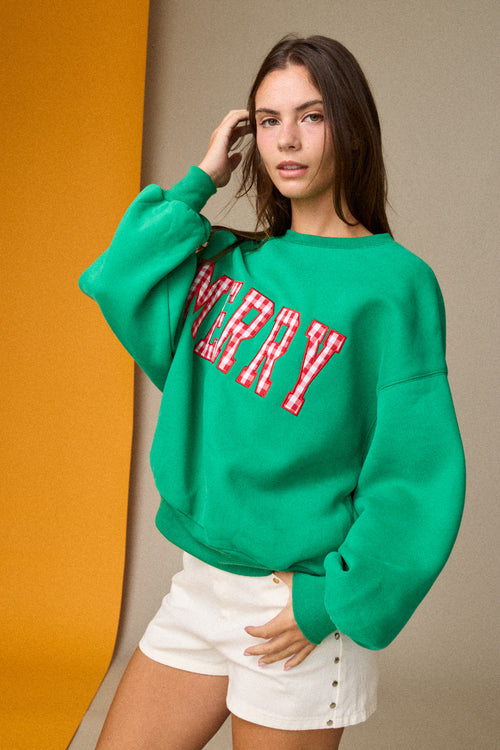 Merry Everything Sweatshirt- Green