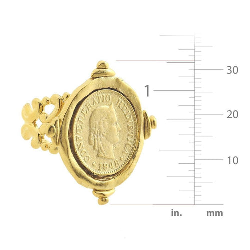 Handcast Gold Coin Adjustable Ring