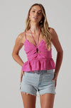 Minka Peplum Top - Pink