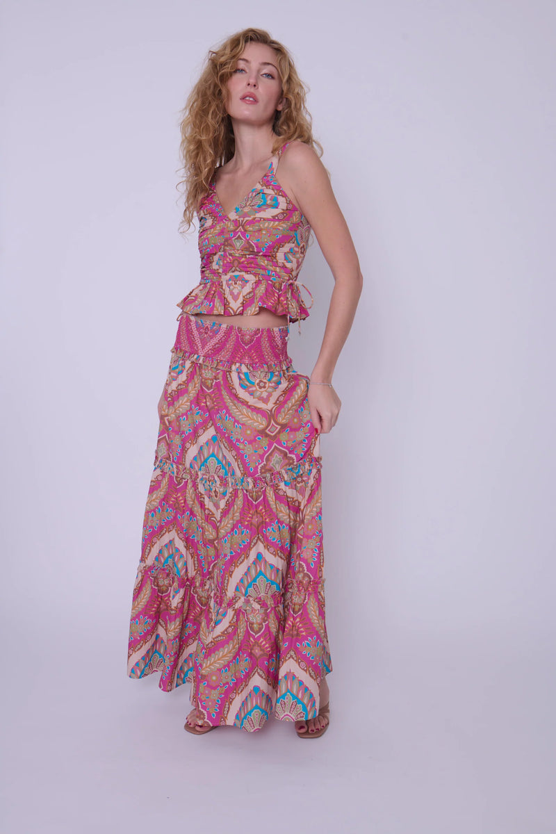 Taylor Top- Jupiter Print Pink