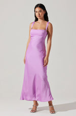 Stacie Satin Maxi Dress - Lilac