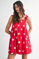 Polka Dot It Dress- Red