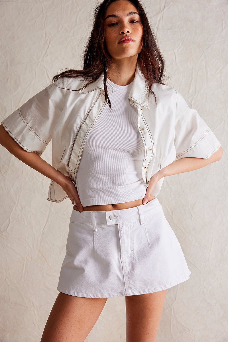 Galivanting Skort- Optic White