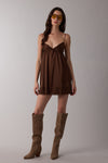 Too Cute Dress- Dark Brown