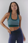 Go To Stripe Bra- Evergreen Combo