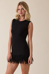 Fringe Mini Dress- Black