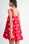 Polka Dot It Dress- Red