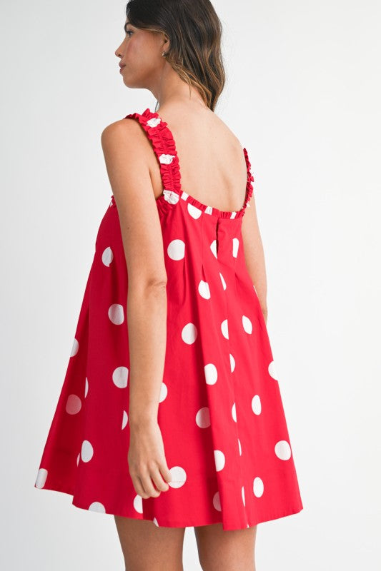 Polka Dot It Dress- Red