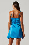Cerinthe Satin Mini Dress - Blue