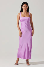 Stacie Satin Maxi Dress - Lilac