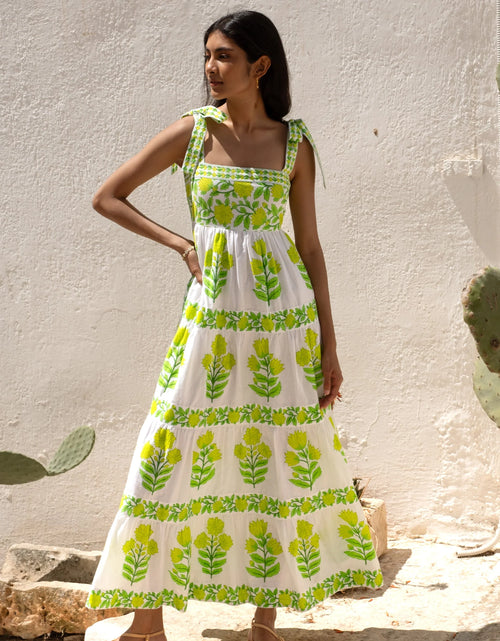 Lara Dress- Lime Botanics