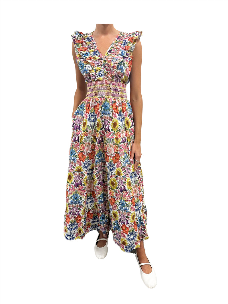 Maribel Midi Dress- Floral Muse Print
