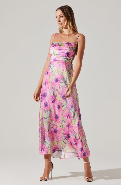 Antlia Floral Maxi Dress- Pink Lime Floral