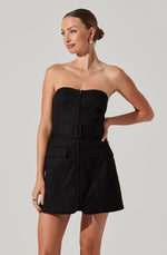 Deniz Strapless Mini Dress- Black