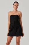 Deniz Strapless Mini Dress- Black