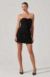 Deniz Strapless Mini Dress- Black