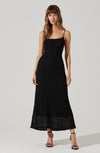 Renaisse Textured Maxi Dress- Black