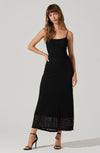 Renaisse Textured Maxi Dress- Black