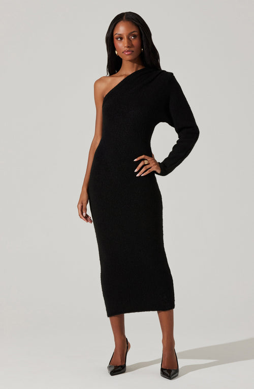 Finola Sweater Dress- Black