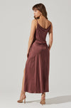 Glynis Cowl Neck Midi Dress- Mulberry