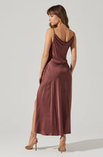 Glynis Cowl Neck Midi Dress- Mulberry