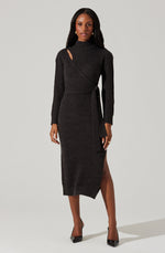 Audree Sweater Dress- Charcoal