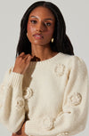 Wilessa Floral Sweater- Cream