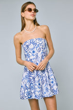 You Do Blue Dress- Blue Petal Print
