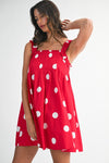 Polka Dot It Dress- Red