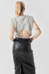 Open Back Crop Top - Grey