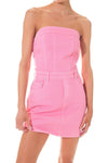 Denim Tube Mini Dress - Pink