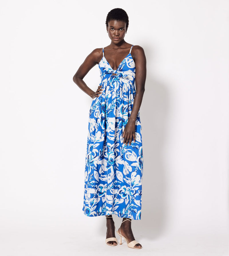 Annie Ankle Dress- Azure Print