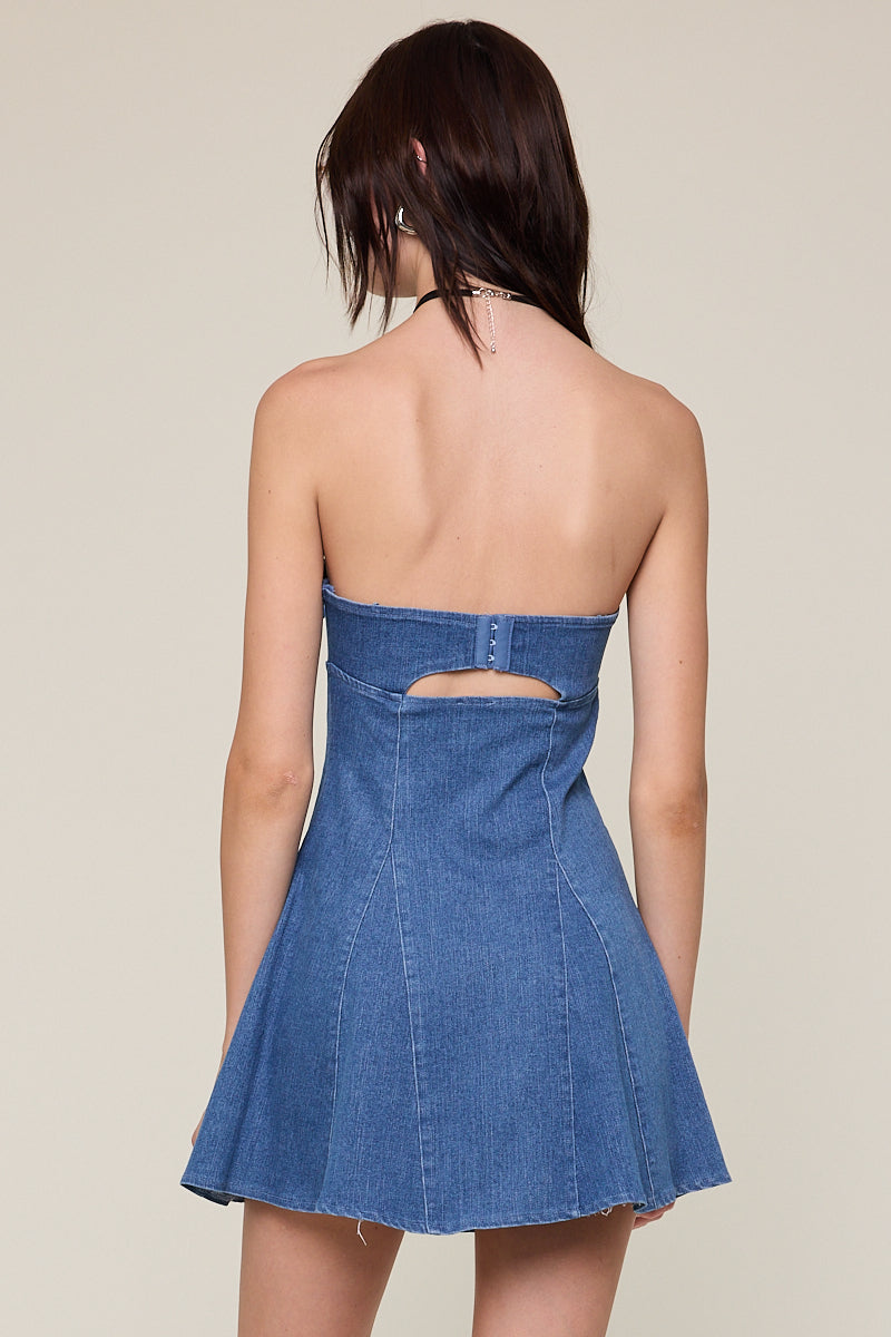 Endless Dreams Dress- Washed Denim