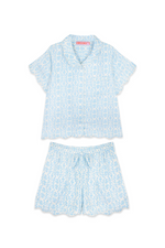 Scalloped Pajama Set - Blue Chintz