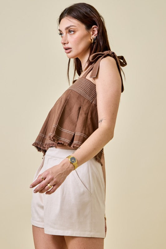 Everything Nice Top- Brown