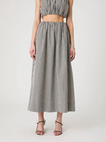 Gingham Maxi Skirt- Black Gingahm