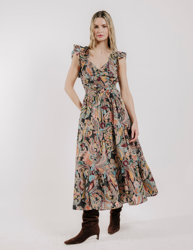 Lindsey Long Dress- Paisley Fanfare Liberty Print