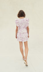 Callista Zebra Ikat Mini Dress - Lavender