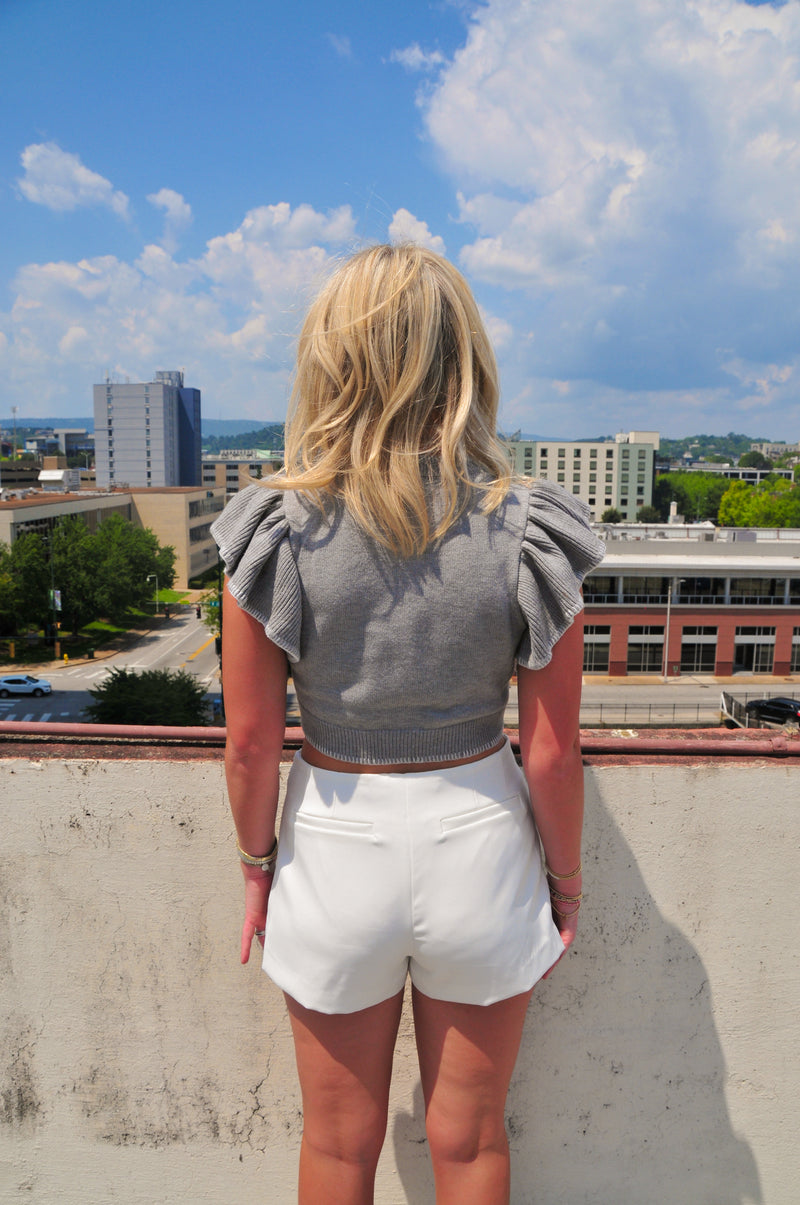 The Ada Sweater - Grey/White