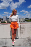 You Know You Love Me Shorts- Orange