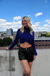 Getting Knotty Sweater- Royal Blue