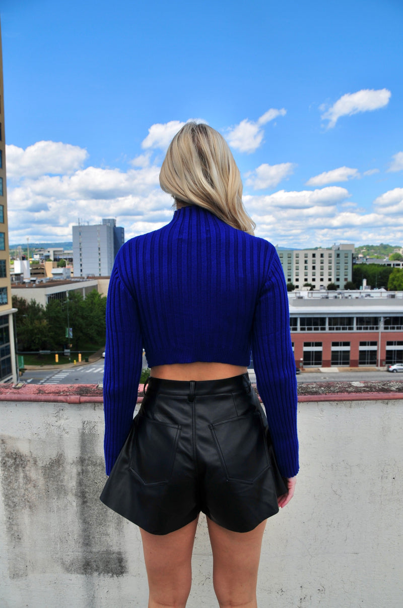 Getting Knotty Sweater- Royal Blue