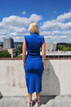 The Moment Ribbed Dress - Cobalt